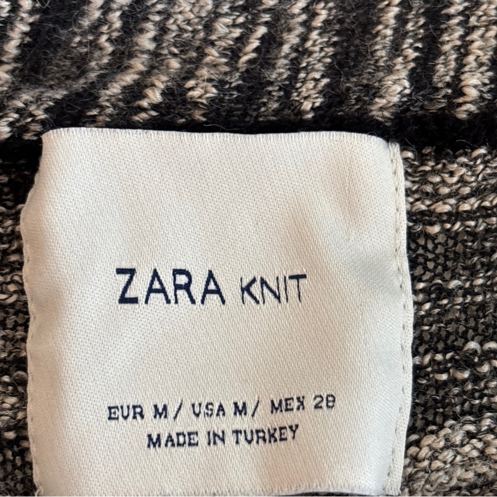 ZARA Waterfall Cardigan Sweater Women’s Size Medium Knit Open Front - Picture 4 of 7